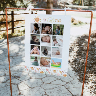 Sunshine Birthday First Year Photos Milestone Poster