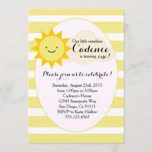 Sunshine birthday invitation