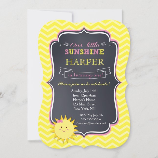 Sunshine Birthday Invitations (Front)