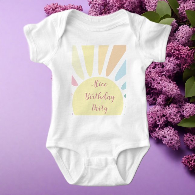Sunshine Birthday Party Baby T-Shirt Baby Bodysuit (Creator Uploaded)