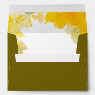Sunshine & Blooms: Yellow Watercolor Floral  Envelope
