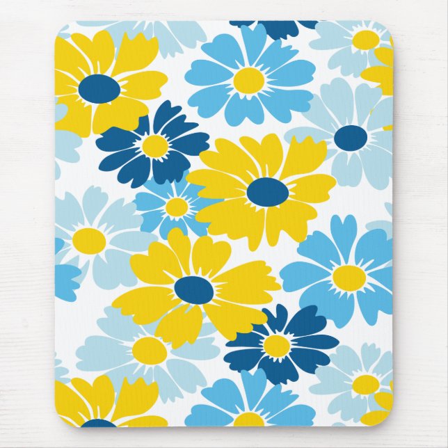 Sunshine Blue Sky Blooming Daisy  Mouse Pad (Front)