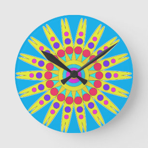 Sunshine Blue Sky Round Clock