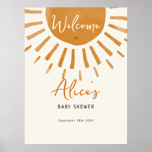 Sunshine Boho Baby Shower Welcome Sign