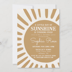Sunshine boho birthday sun invite