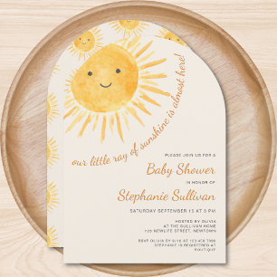 Sunshine Boho Gender-Neutral Sun Baby Shower Arch Invitation