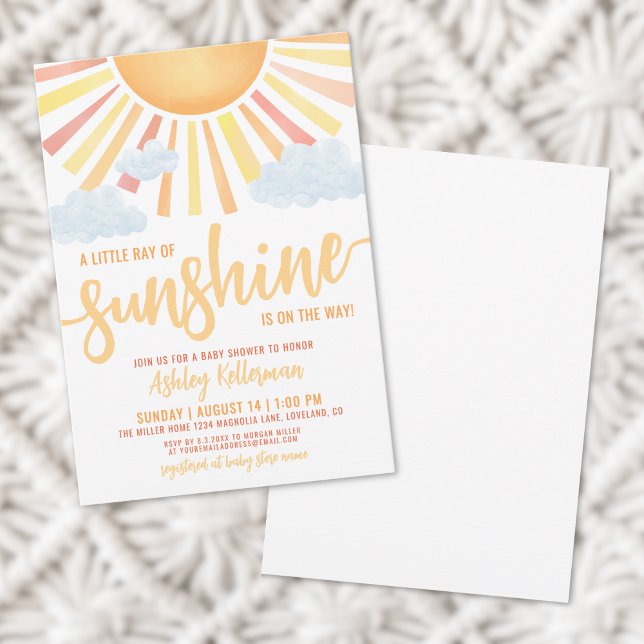 Sunshine Boho Gender Neutral Sun Baby Shower Invitation (Sunshine Boho Gender Neutral Sun Baby Shower Invitation)