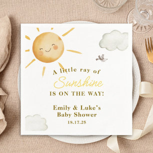 Sunshine Boho Sun Gender-Neutral Baby Shower Napkin