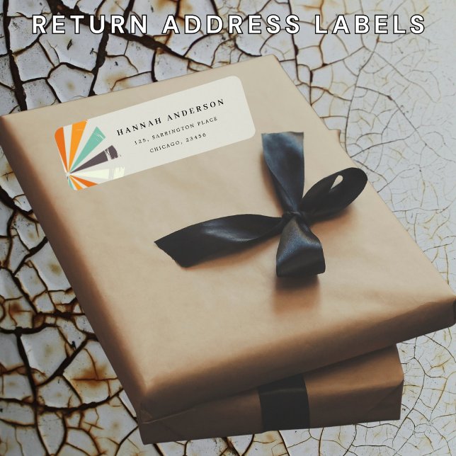 Sunshine boho yellow blue orange Return Address  (Creator Uploaded)