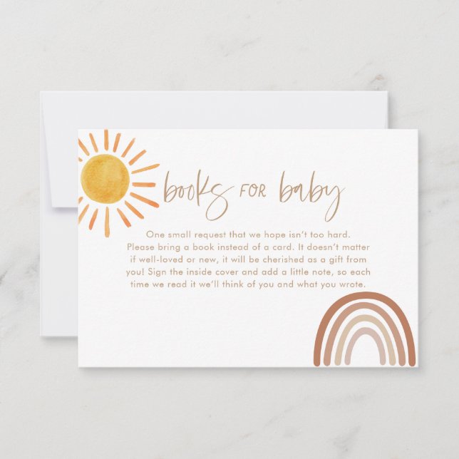 Sunshine Books for Baby Card | Book Request Insert (Front)