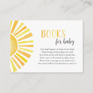 Sunshine books for baby, sun Baby Shower Enclosure Card