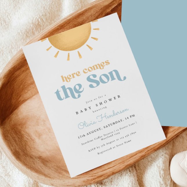 Sunshine Boy Baby Shower Invitation (Creator Uploaded)