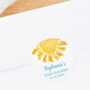 Sunshine Boy's Baby Shower Classic Round Sticker