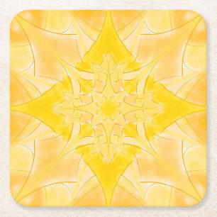 Sunshine Bright Square Paper Coaster