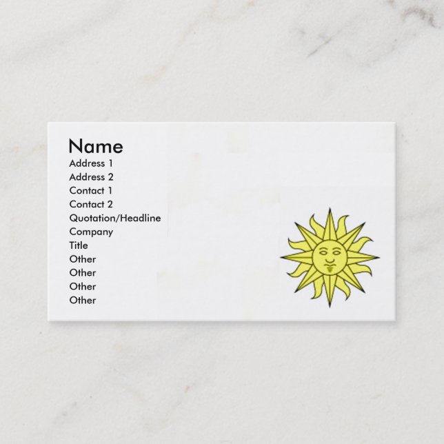 Sunshine Business Card (Front)
