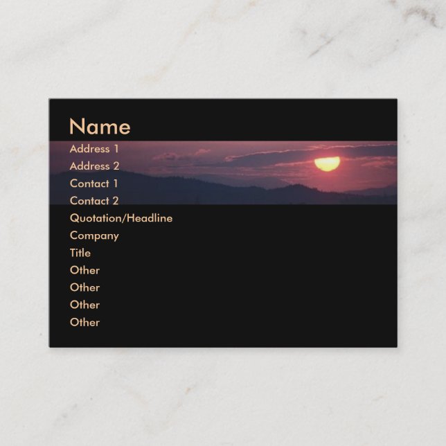 Sunshine Business Card (Front)