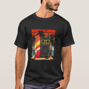 Sunshine Cat Summertime Cool Black Cat Summer Seas T-Shirt