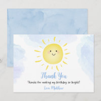 Sunshine Clouds Blue Birthday Thank You