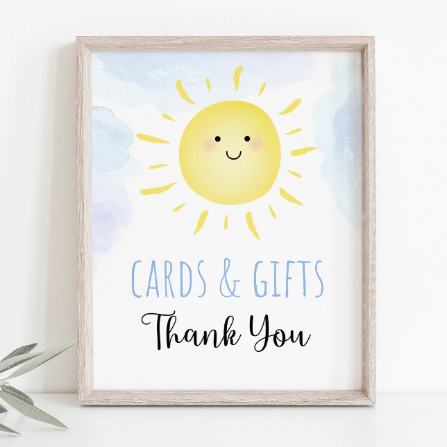 Sunshine Clouds Blue Boy Cards & Gifts Sign (Creator Uploaded)