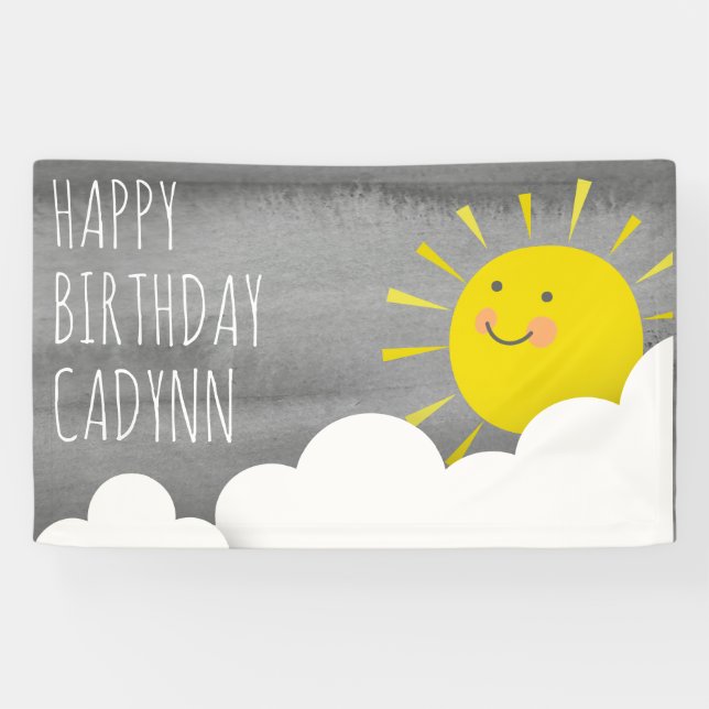 Sunshine Clouds Sky Birthday Banner (Horizontal)