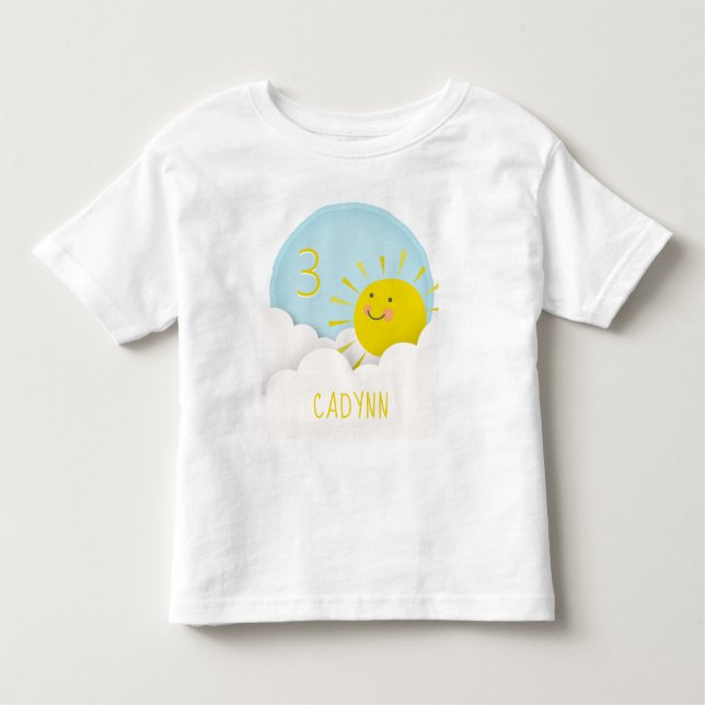 Sunshine Clouds Sky Birthday Toddler T-Shirt (Front)