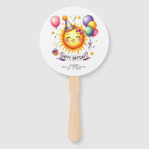 Sunshine Custom Name Happy Birthday Hand Fan
