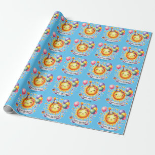 Sunshine Custom Name Happy Birthday Wrapping Paper