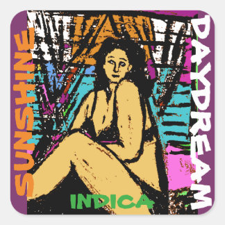 SUNSHINE DAYDREAM INDICA SQUARE STICKER