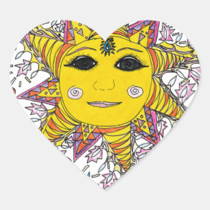 Sunshine Daze Heart Sticker