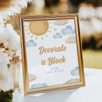 Sunshine Decorate a Block Baby Shower Poster