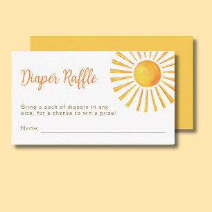 Sunshine Diaper Raffle Baby Shower Enclosure Card