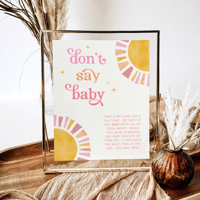 Sunshine Don't Say Baby Baby Shower Game Sign (Creator Uploaded)