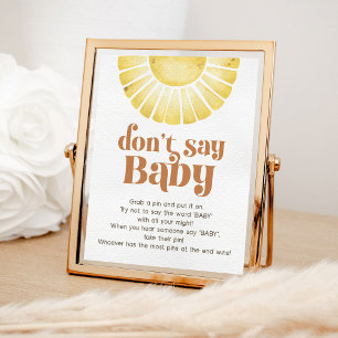 Sunshine Don't Say Baby Game Boho Retro Sun Sign