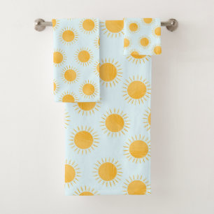 Sunshine Doodle Day Pattern Bath Towel Set