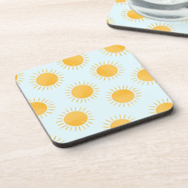 Sunshine Doodle Day Pattern Coaster (Left Side)