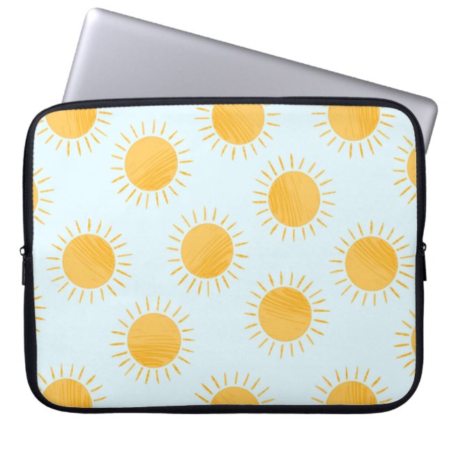 Sunshine Doodle Day Pattern Laptop Sleeve (Front)