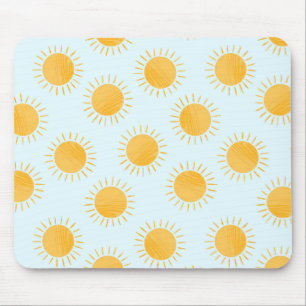 Sunshine Doodle Day Pattern Mouse Pad