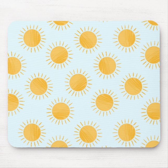 Sunshine Doodle Day Pattern Mouse Pad (Front)