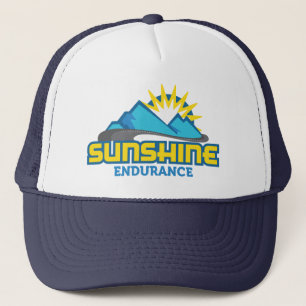 Sunshine Endurance Blue Logo Retro Trucker Hat