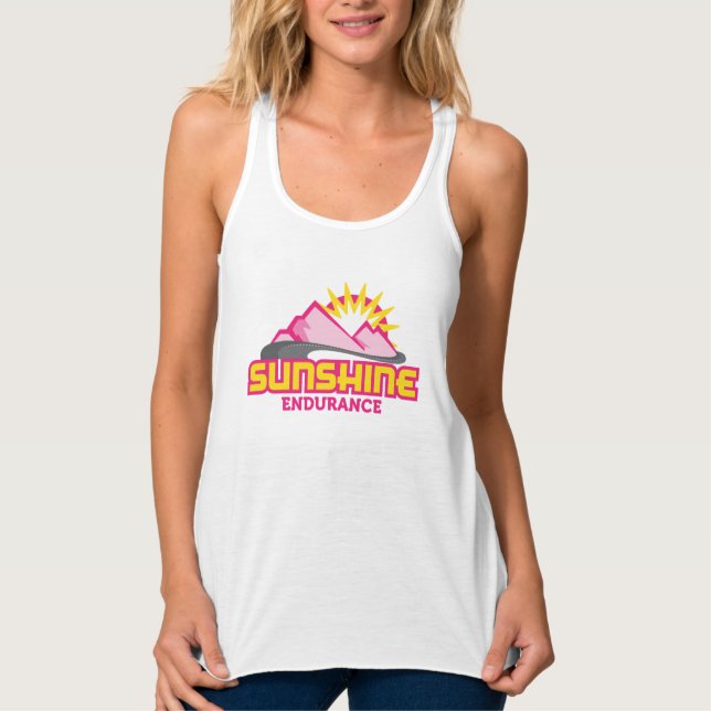 Sunshine Endurance Pink Running Tank Active Wear (Front)