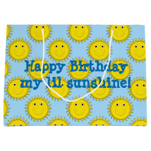 Sunshine Face-Blue Gift Bag L
