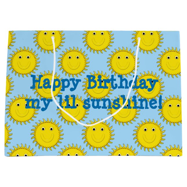 Sunshine Face-Blue Gift Bag L (Front)