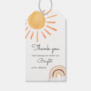 Sunshine Favour Tags Rainbow Boho Sun Birthday