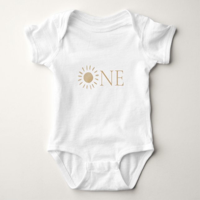 Sunshine First Birthday Baby Bodysuit (Front)