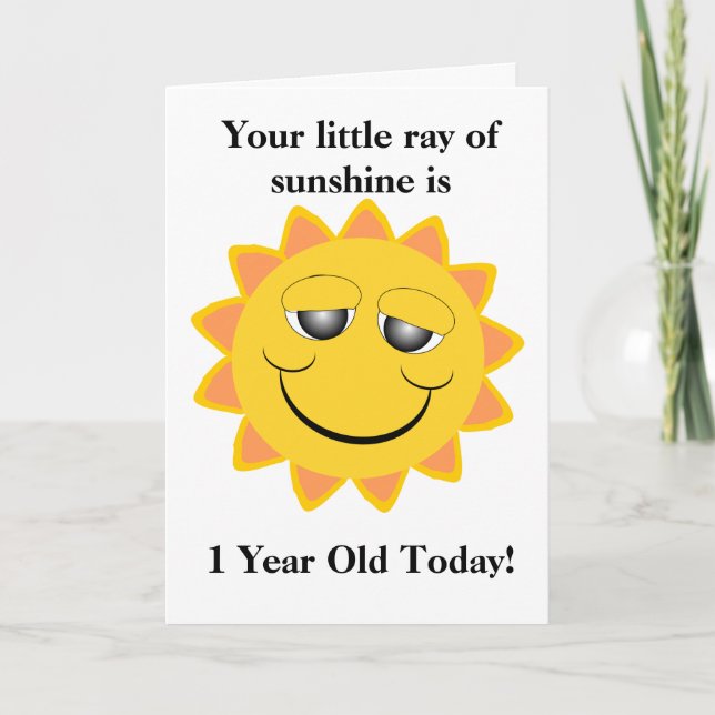 Sunshine First Birthday Card (Front)