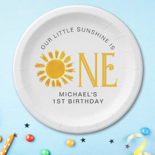 Sunshine First Birthday Paper Plate
