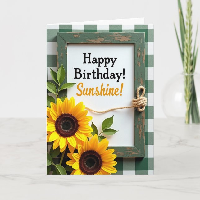 Sunshine Floral Birthday Card (Front)