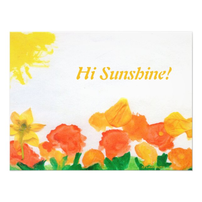 Sunshine Floral Watercolor Photo Print (Front)