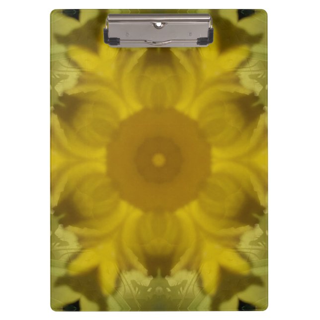 Sunshine Flower Burst Golden Clipboard (Front)