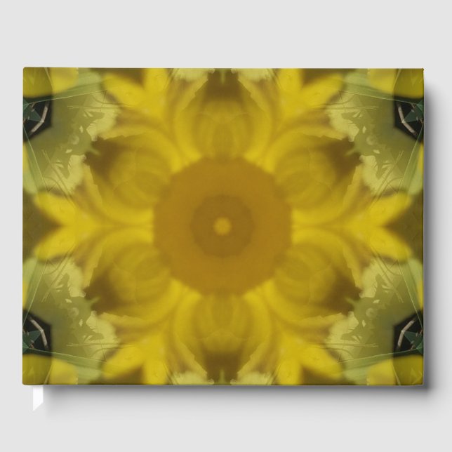 Sunshine Flower Burst Golden Guest Book (Front)